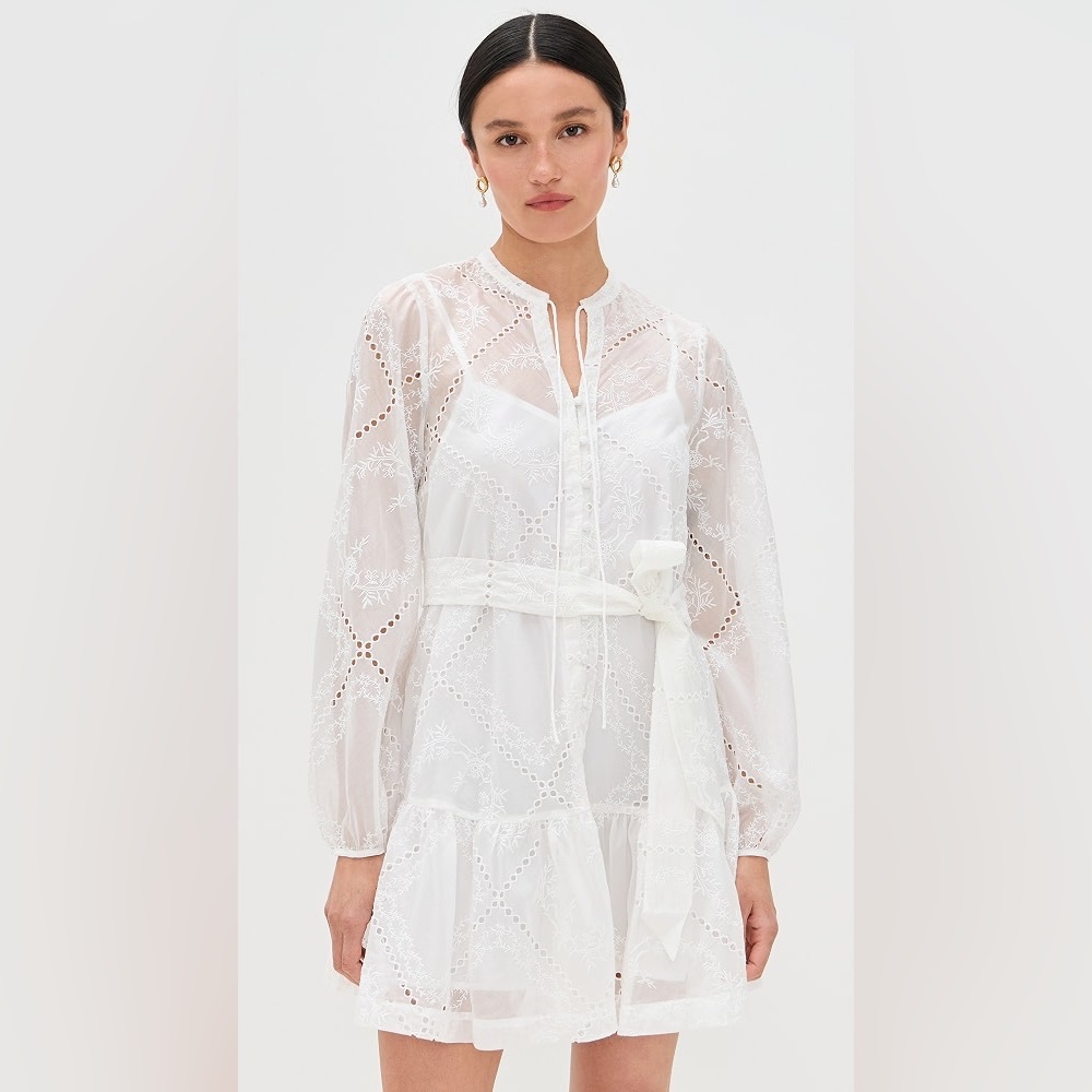 Hill house The Yara Mini Dress - White Patchwork